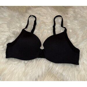 Maidenform Side Smoothing Perfect Push Up Bra UW Padded Womens 34A Black SE0009